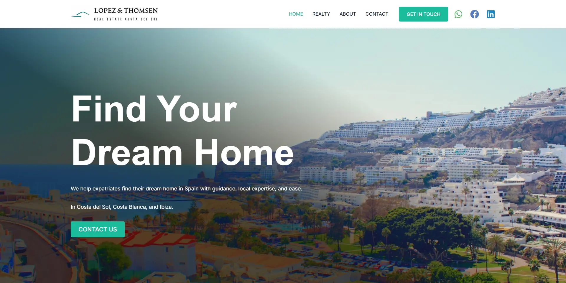 Den spanske ejendomsmægler Peter Thomsens hjemmeside.